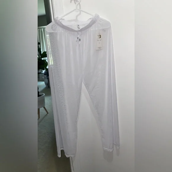 New White sheer beachwear pants - Picture 2 of 6